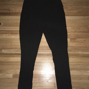 Black leggings with stitching on the front